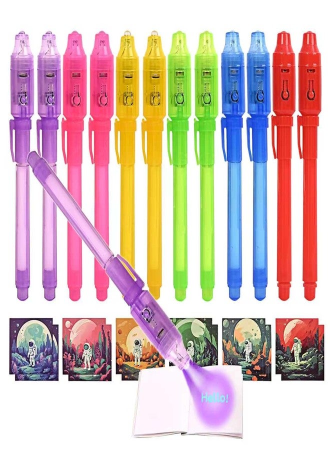 EODVICS Invisible Ink Pens 12 Pack with Notebook and UV Pen Light, Party Favors for Kids 8-12, Christmas Stocking Stuffers, Thanksgiving Halloween Goodie Bag Gifts - Image 1